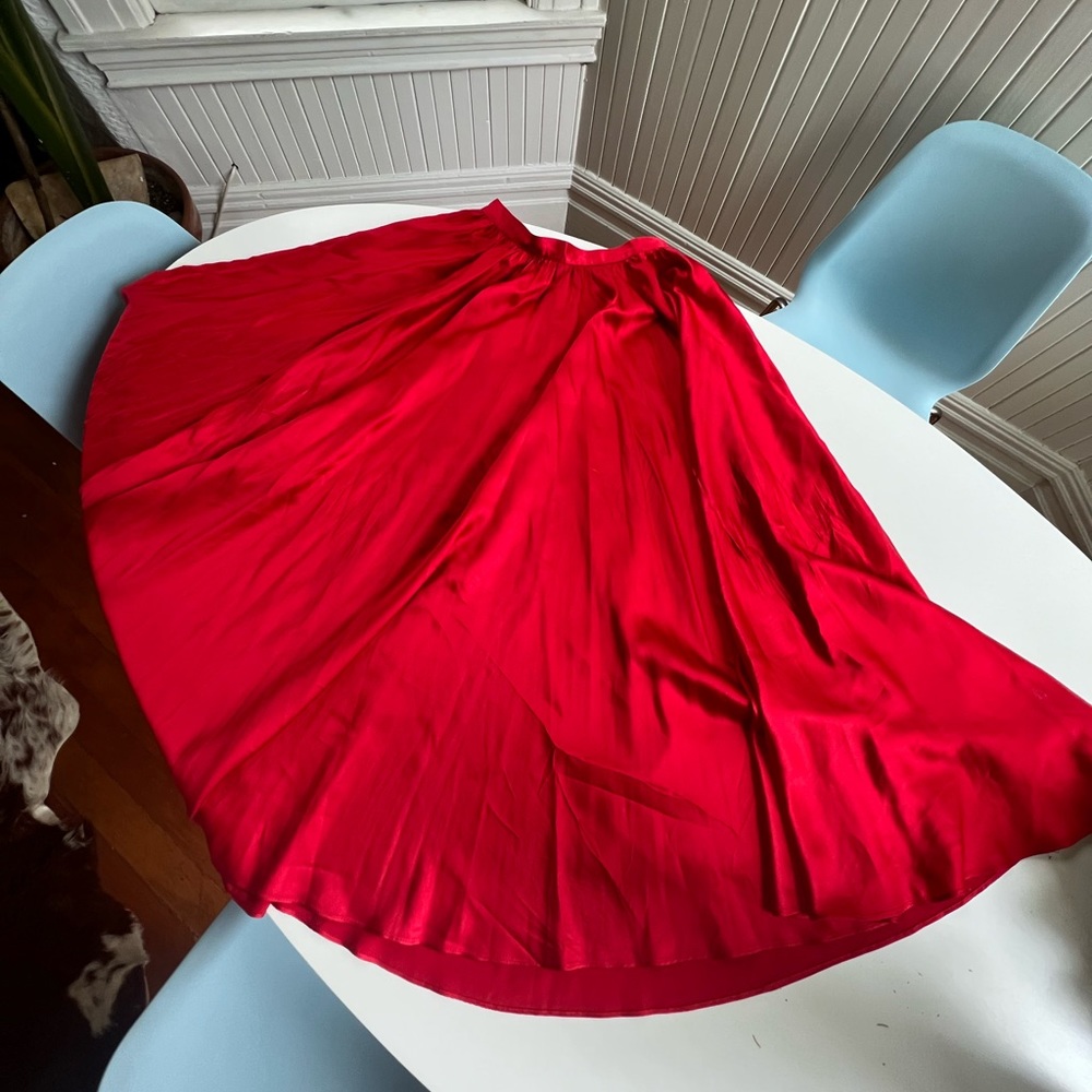 Elegant Red Maxi Skirt